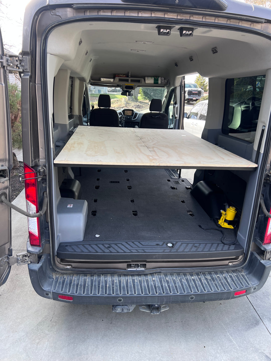 Transit Van Interior 32 tall by 75 deep bed system in a 250 XLT 