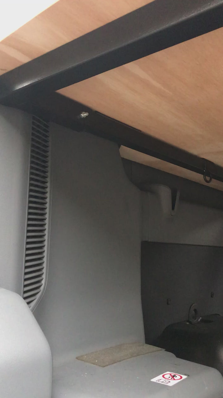 32 tall by 55 deep bed system in a passenger Ford Transit. 